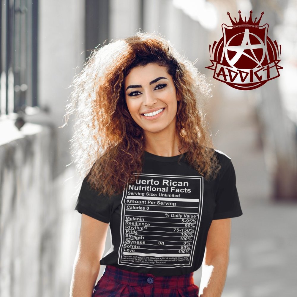 Puerto Rican Nutritional Facts T-Shirt - Picture 3 of 5